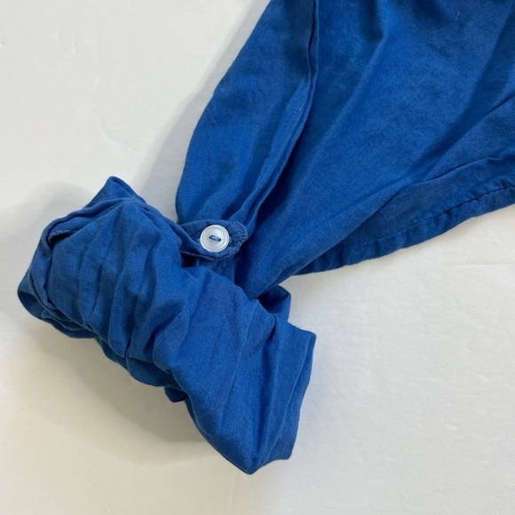 Sundry Button Up Adjustable Sleeve Top Blue Size 3 Large - Picture 9 of 9